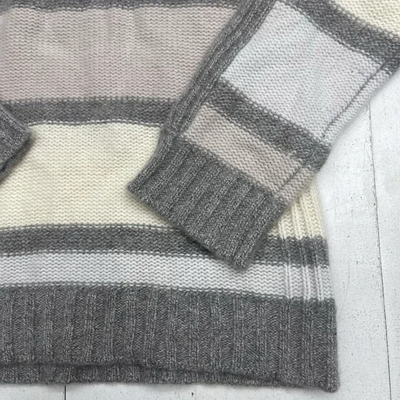 Haven Well Within Gray Ivory Light Pink Stripe Soft Sweater Women's Size Medium - Picture 2 of 7